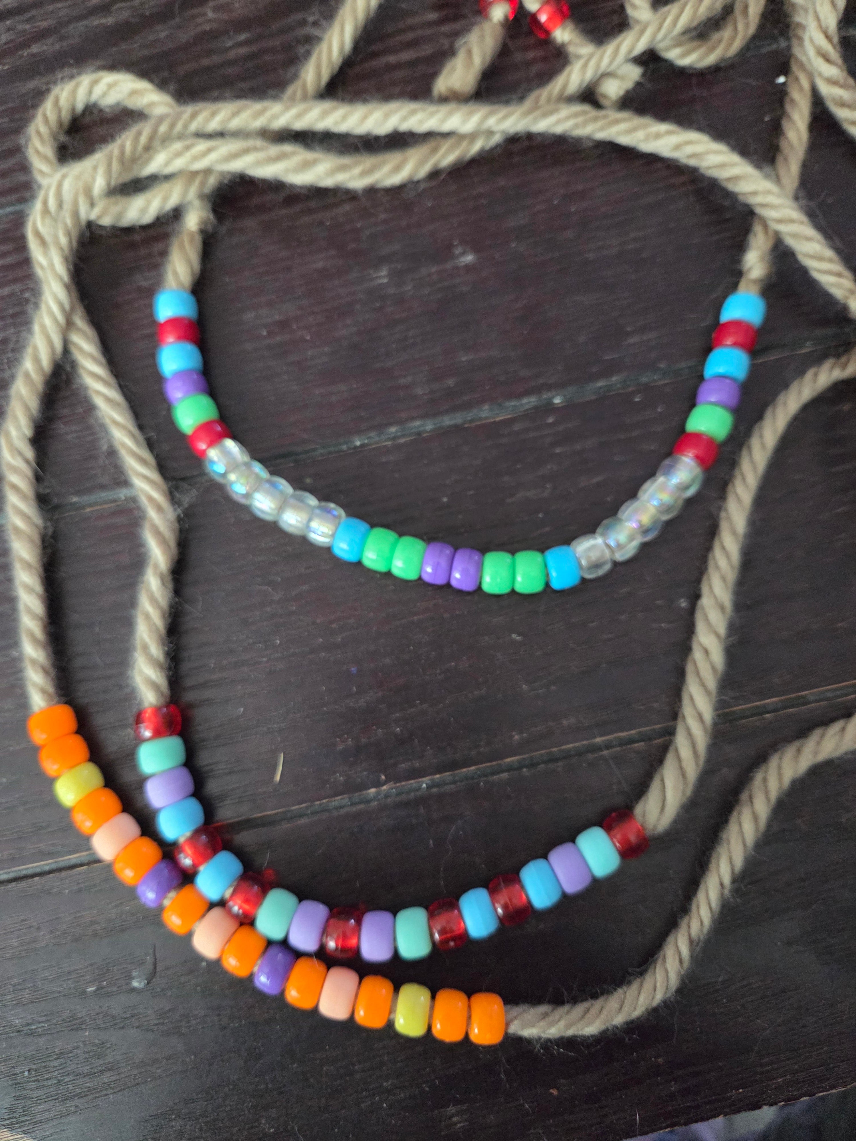 Thick yarn necklaces