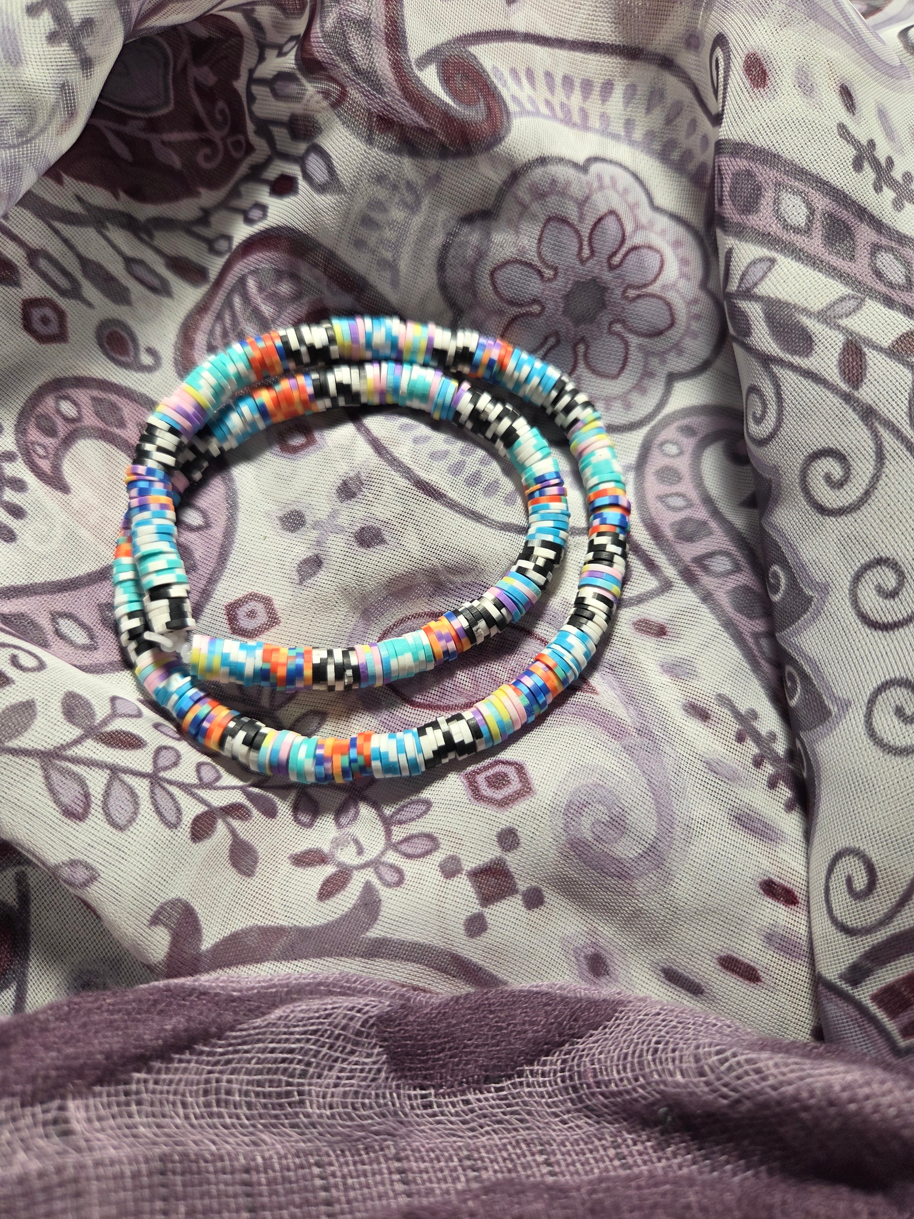 Clay beaded bracelet