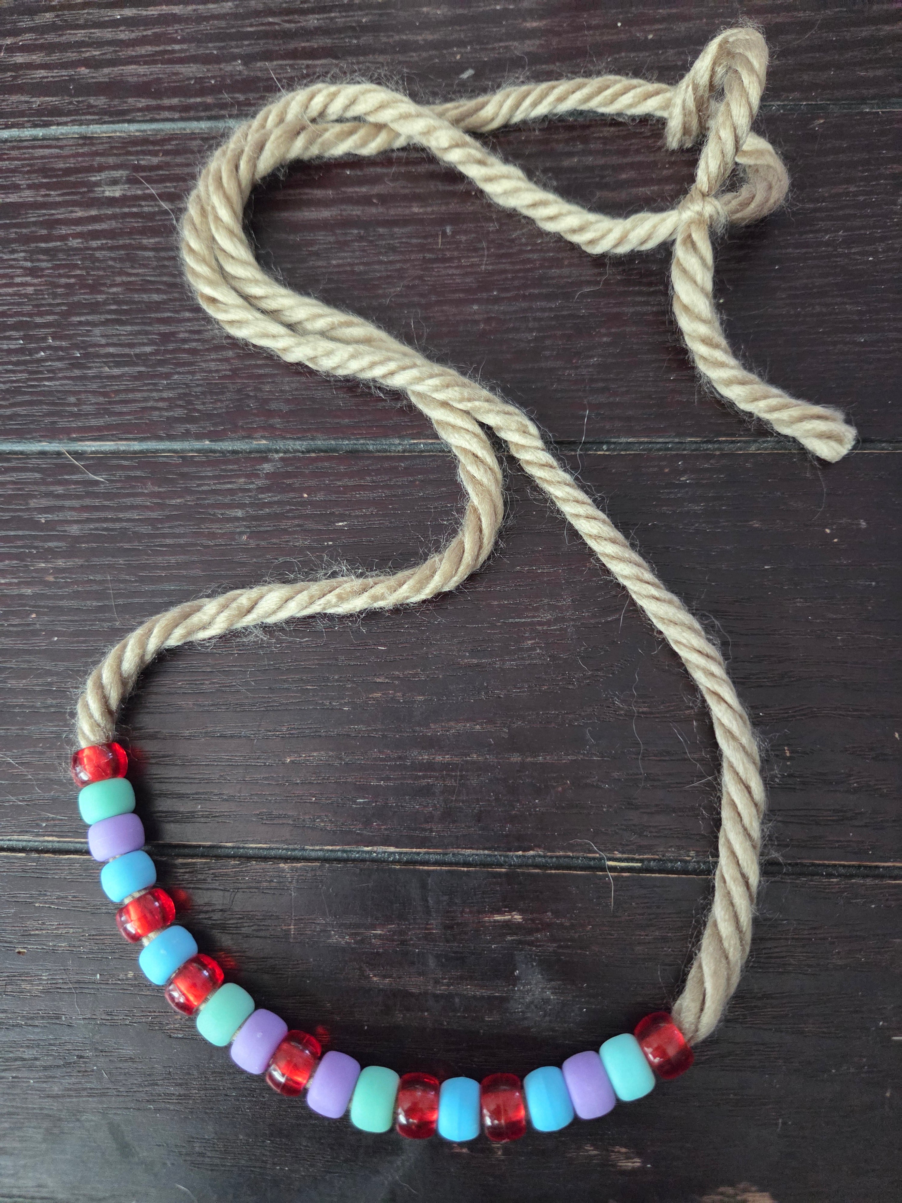 Thick yarn necklaces