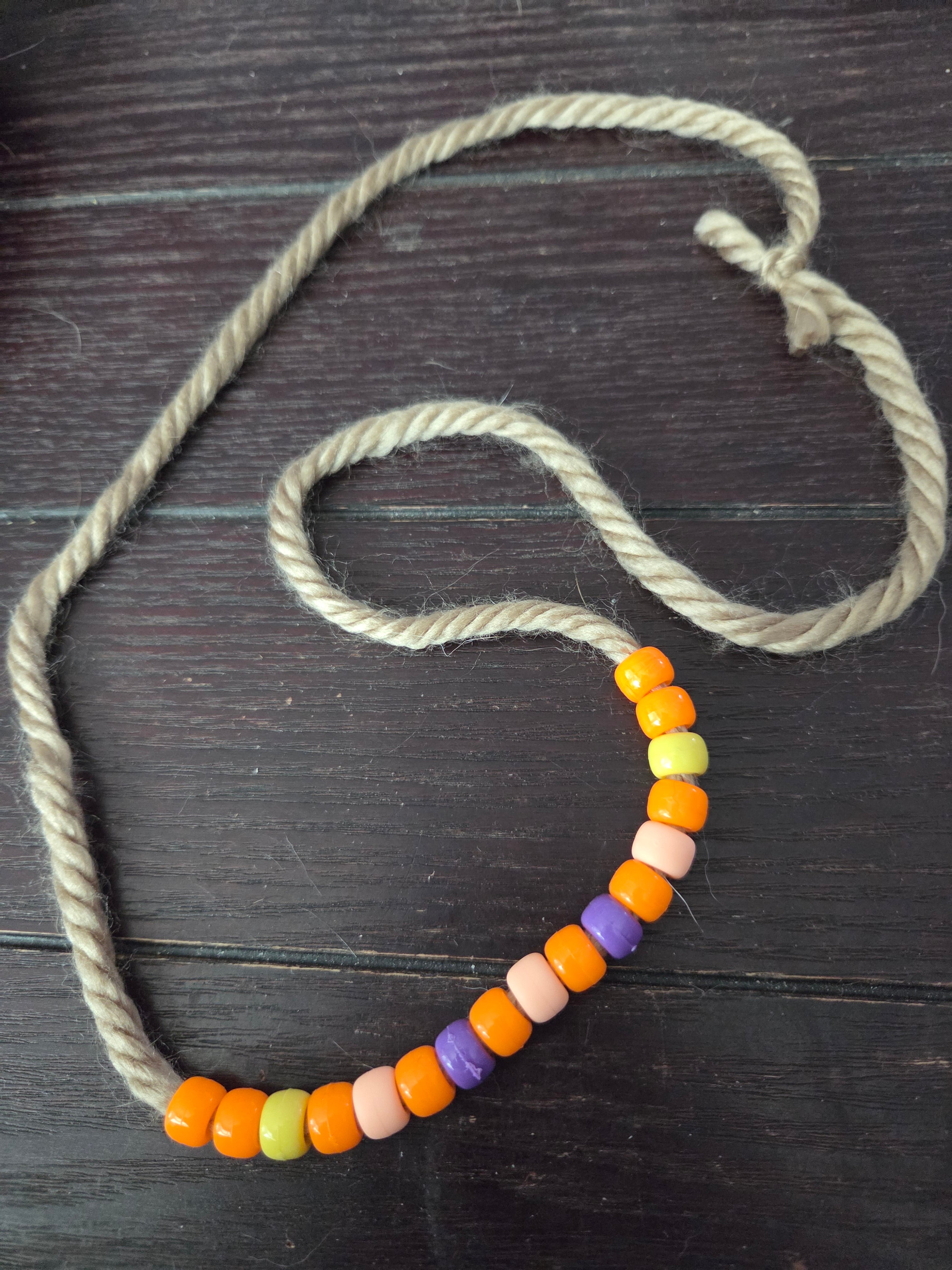 Thick yarn necklaces